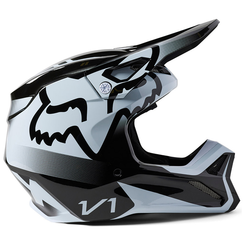 Fox V1 Leed Helm schwarz weiß FX29657018 Offroad Helme MotoStorm