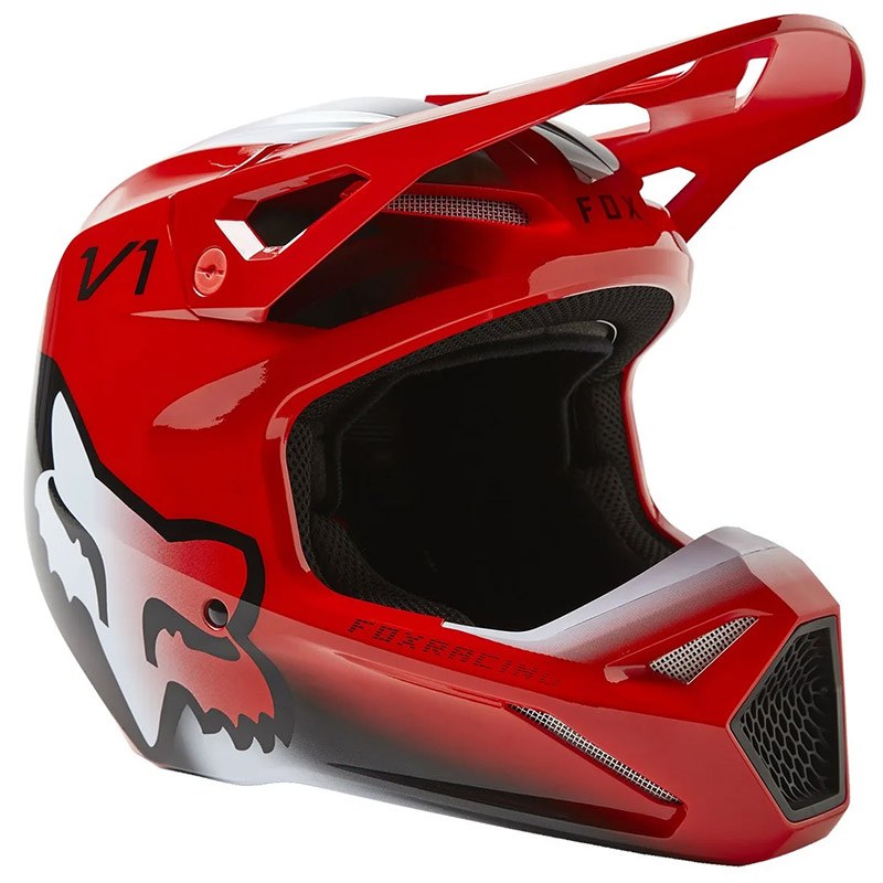 Casco Fox V1 Toxsyk rosso fluo