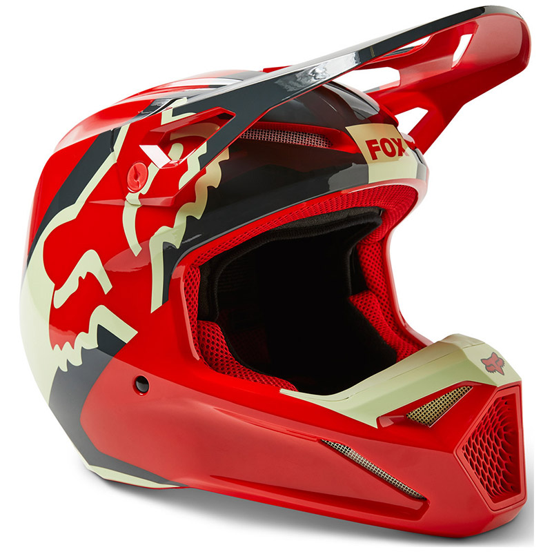 Casco Fox V1 Xpozr rosso fluo