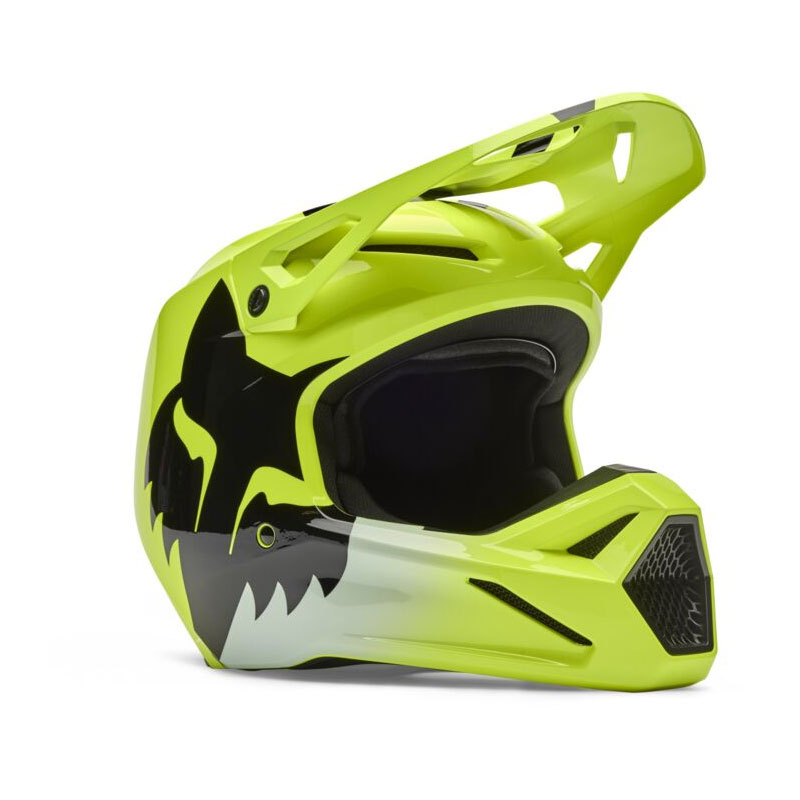 Fox V1 Youth Shield Helmet Yellow Fluo
