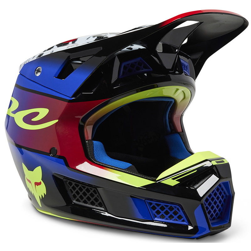 Casco Fox V3 RS Dkay blu rosso