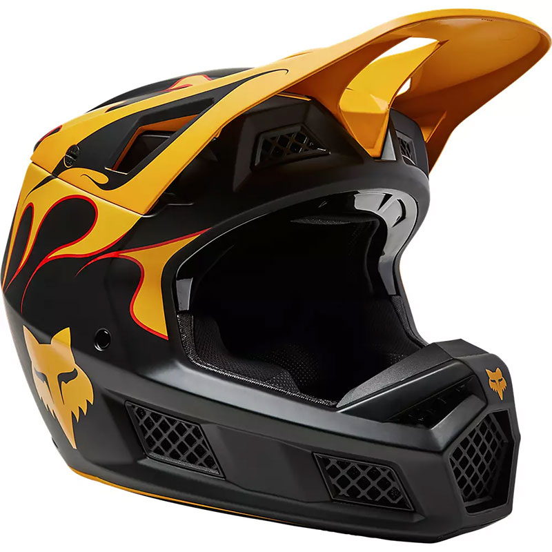 Fox V3 RSSuprTrikヘルメットブラックイエロー