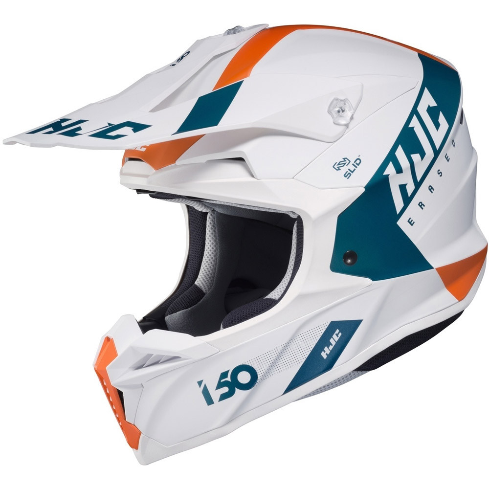 Casco HJC i50 Erased bianco blu arancio