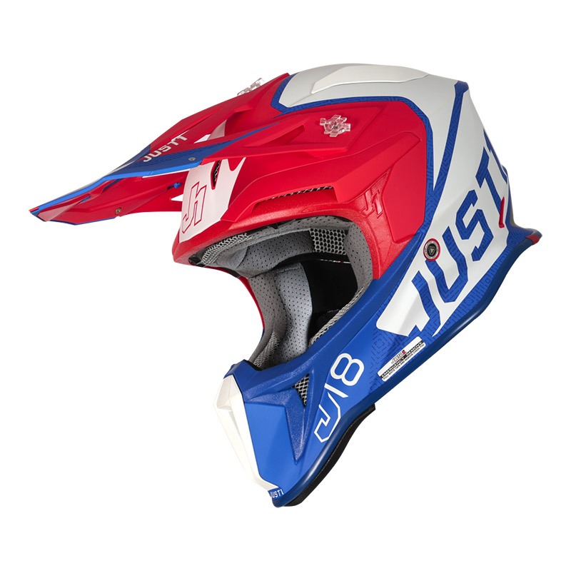 Casco Just-1 J18 Mips Vertigo blu bianco rosso