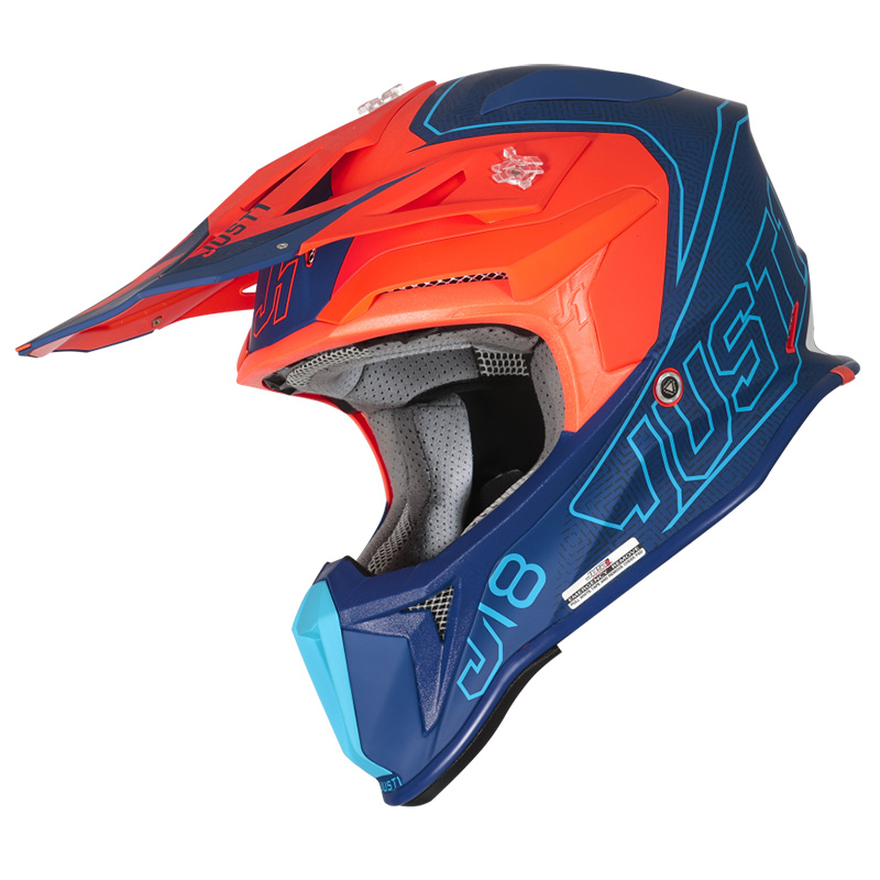 Casco Just-1 J18 Vertigo blu bianco arancio