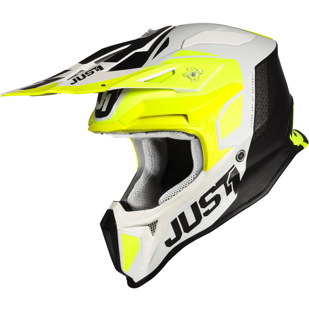 Casco Just-1 J18 Pulsar Giallo Fluo Bianco | MotoStorm