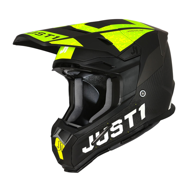 Casco Just-1 J22 3K Carbon 2206 Adrenaline giallo