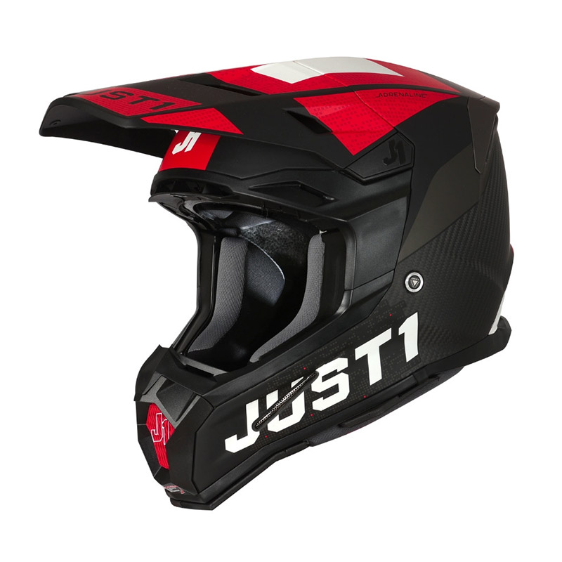 Casco Just-1 J22 3K Carbon 2206 Adrenaline rosso