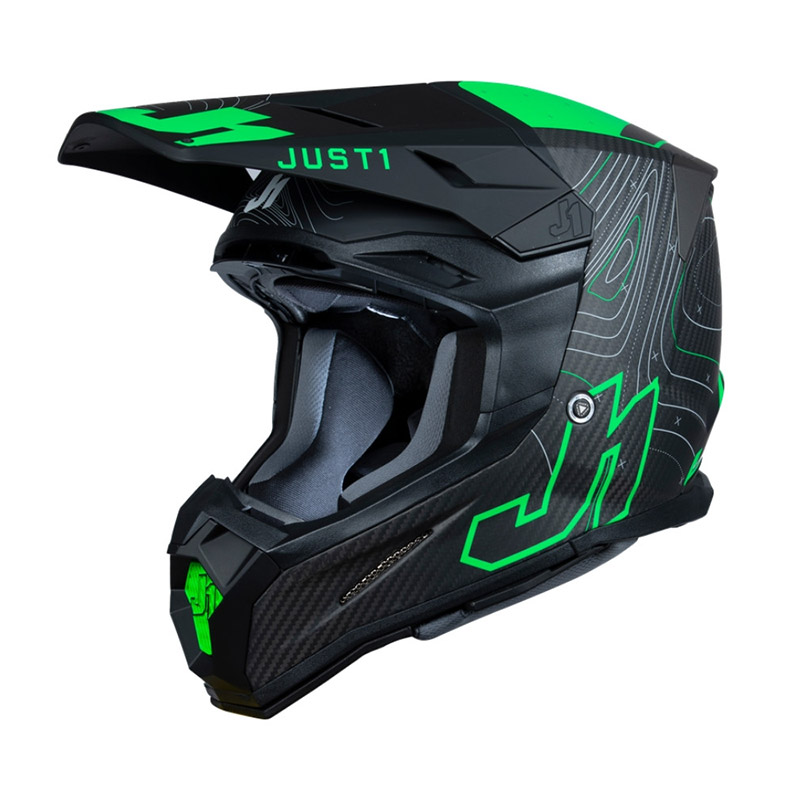 Casco Just-1 J22 3K Carbon 2206 Frontier verde