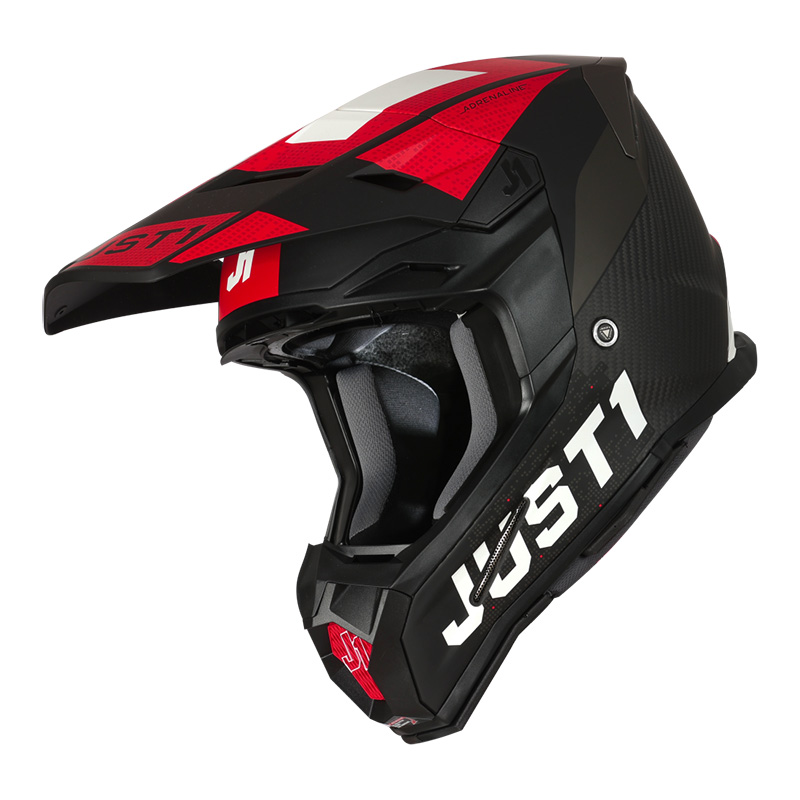 Casco Just-1 J22 3K Carbon Adrenaline rosso