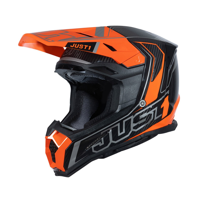 Casco Just-1 J22 3K Carbon 2206 Fluo arancio