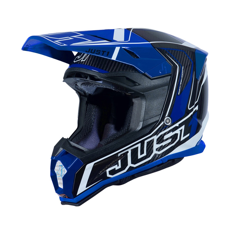 Casco Just-1 J22 3K Carbon 2206 Fluo blu