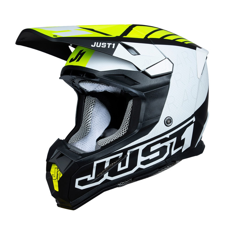 Casco Just-1 J22-F Dynamo giallo fluo bianco