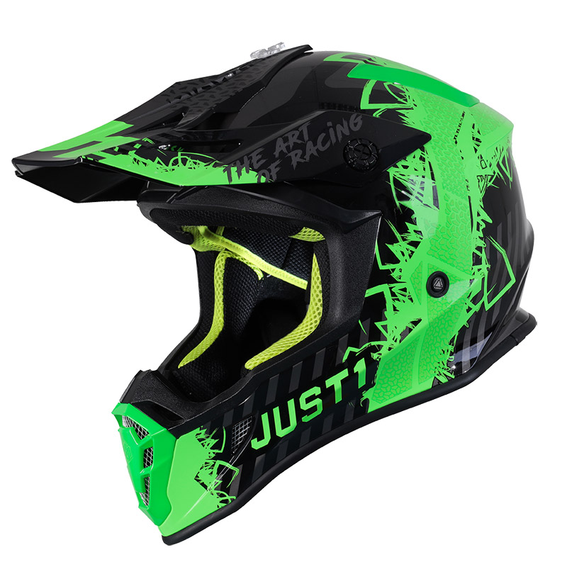 Casco Just-1 J38 Mask Verde Fluo Titanio | MotoStorm