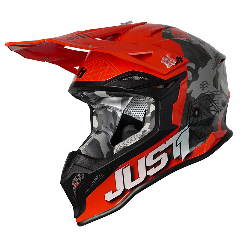 Casco Just-1 J39 Kinetic camo arancio lucido