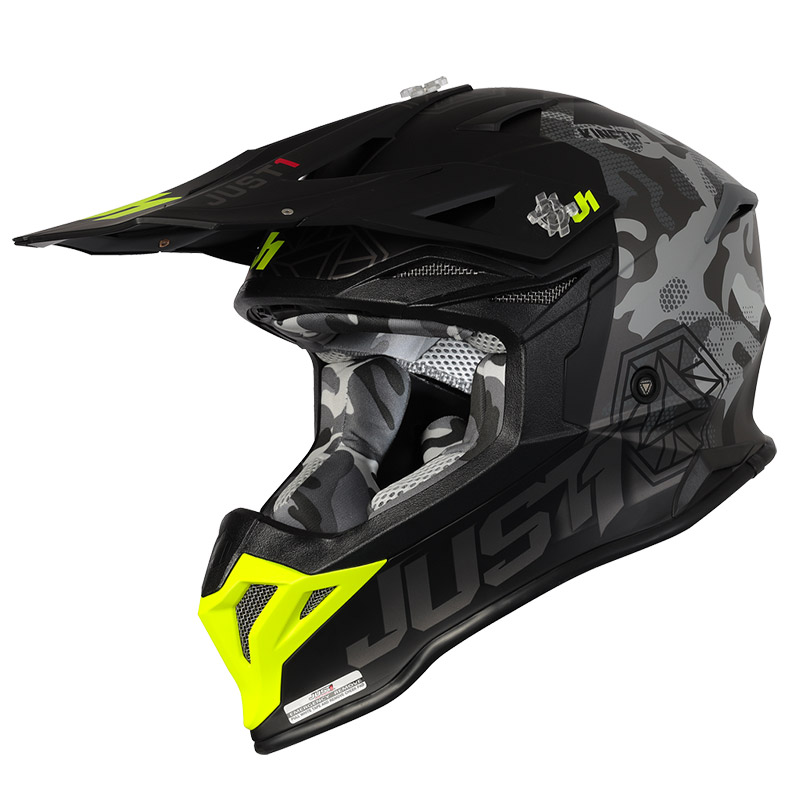 Casco Just-1 J39 Kinetic camo grigio giallo