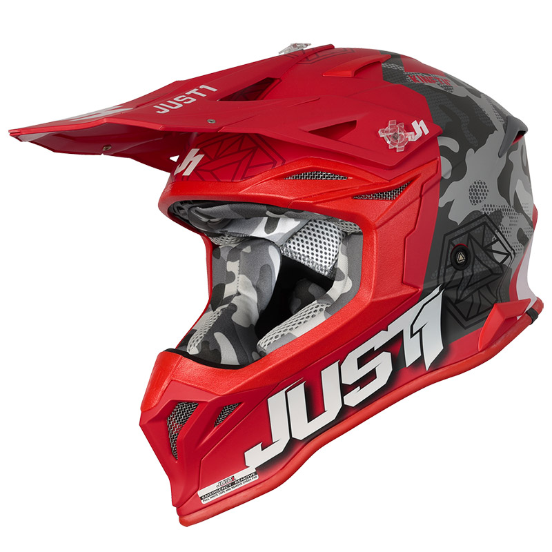 Casco Just-1 J39 Kinetic camo rosso