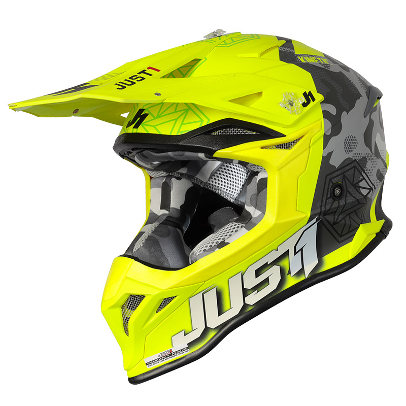 Casco Just-1 J39 Kinetic camo giallo lime opaco