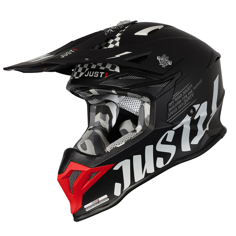 Casco Just-1 J39 Rock rosso nero opaco