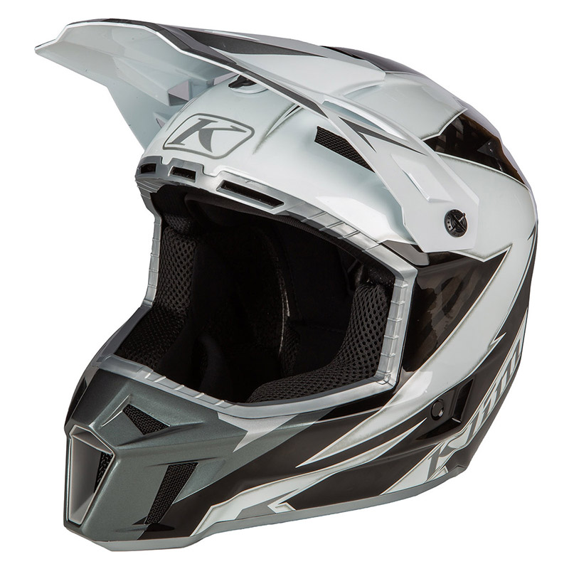 Casco Klim F3 Carbon lightning bianco