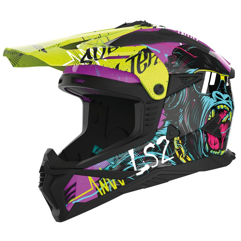 Casco LS2 MX708 Fast 2 Gorilla viola giallo