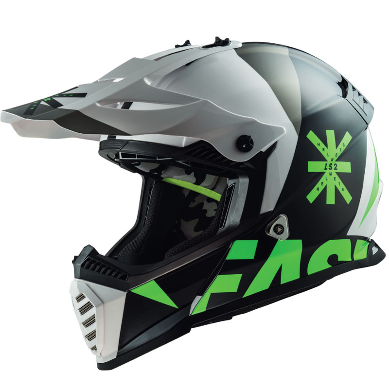 Casco LS2 MX437 Fast Evo Heavy nero bianco