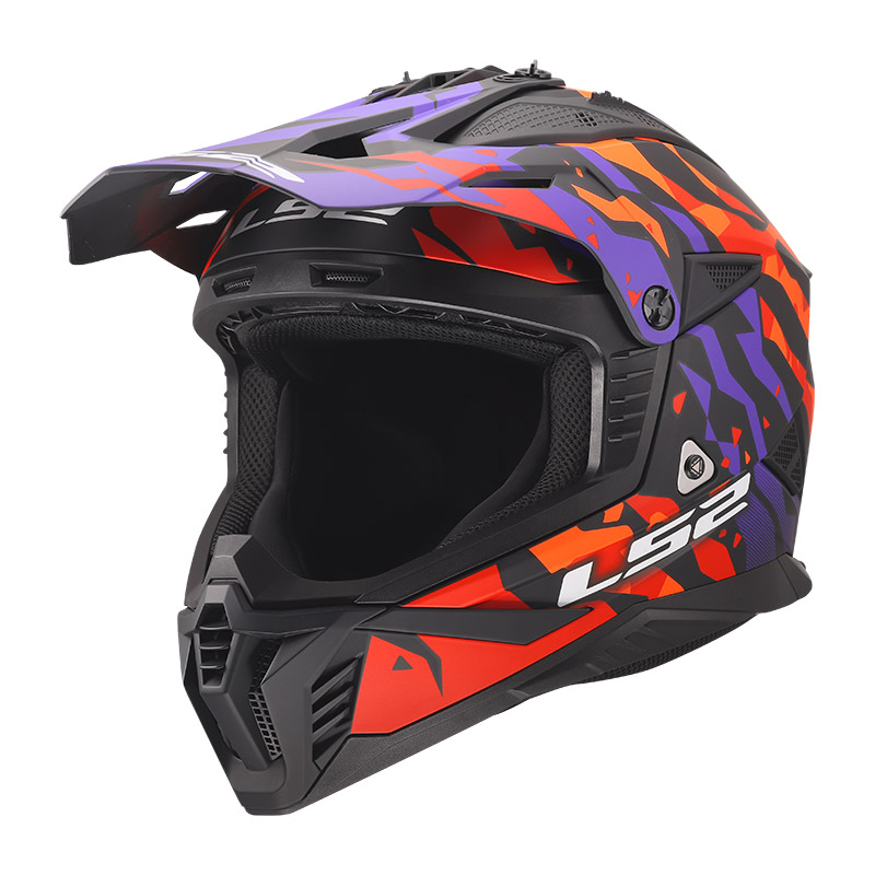 LS2 MX708 Fast 2 Grotesk Helm lila orange