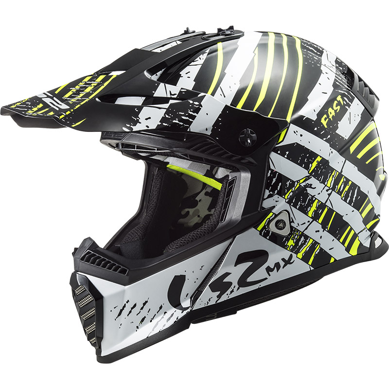 Casco LS2 MX437 Fast Evo Verve nero bianco