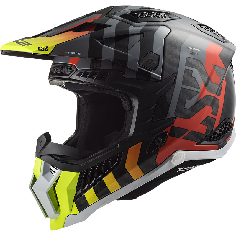 Casco LS2 MX703 X-Force Barrier giallo rosso