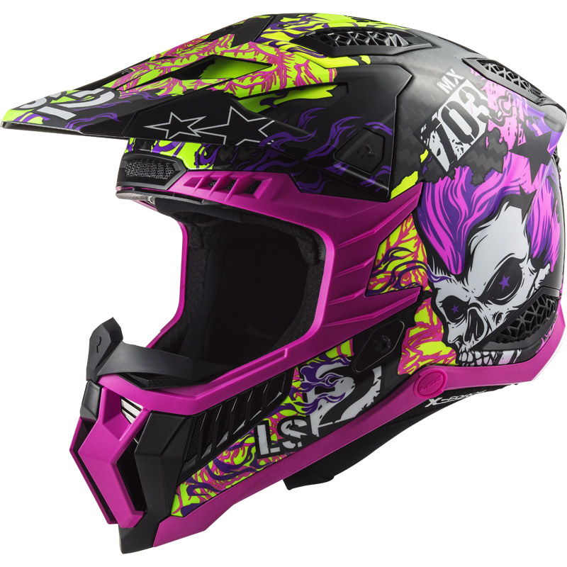 Casco LS2 MX703 X-Force Fireskull viola