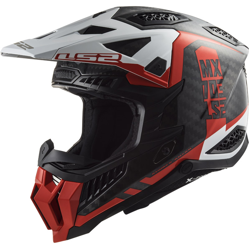 Red and white motocross helmet sales