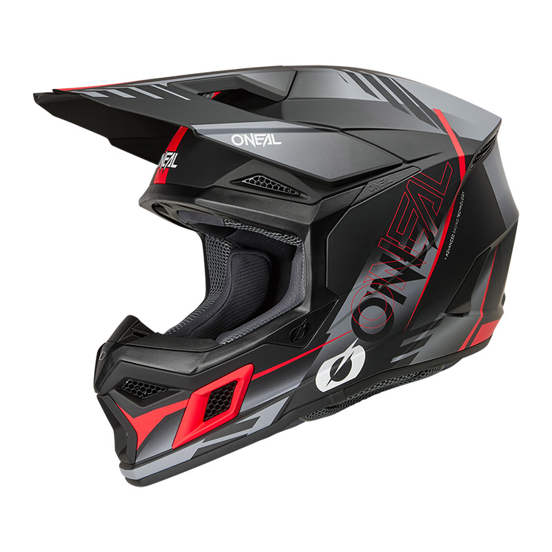 O Neal 3srs 2206 Haze Helmet Grey Red
