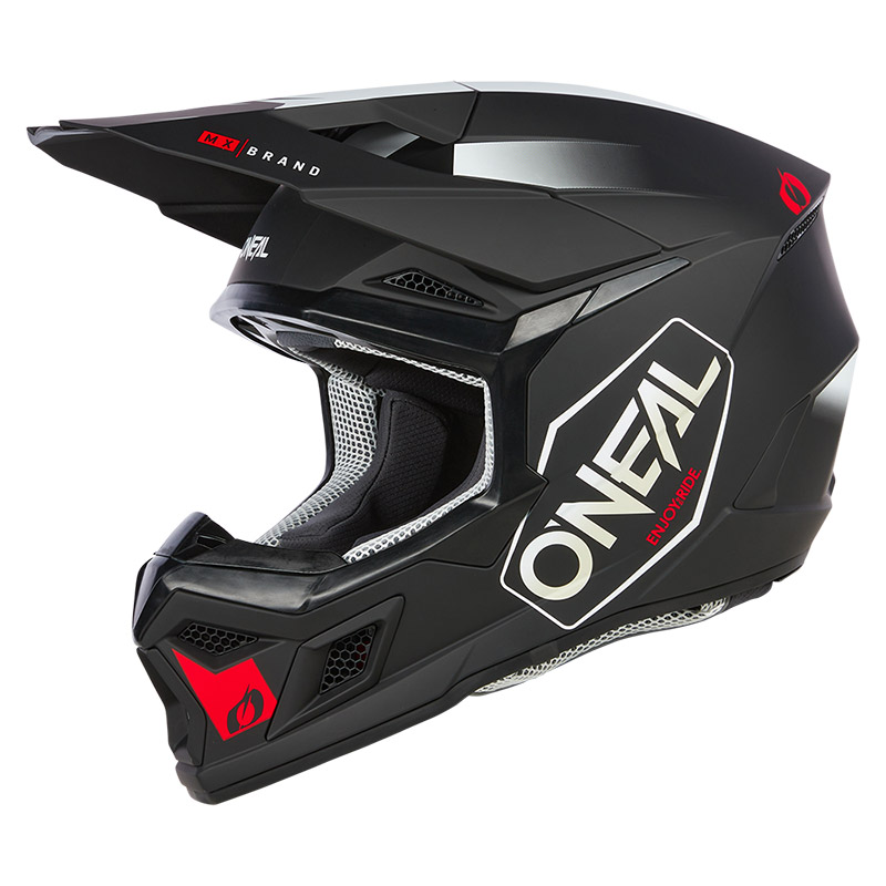 Casco O Neal 3Srs 2206 Hexx nero bianco rosso