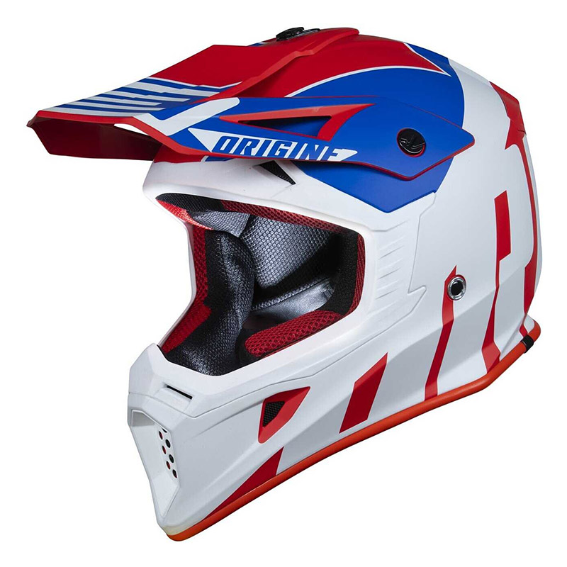 Casco Origine Hero Thunder blu opaco bianco rosso