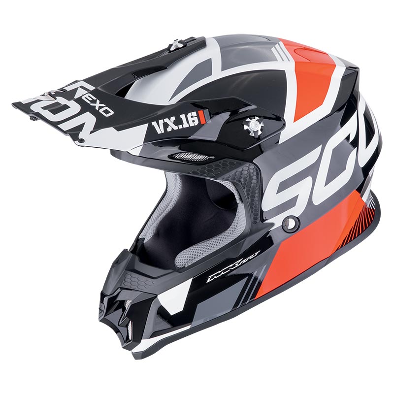 Casco Scorpion VX-16 Evo Air Analog negro rojo