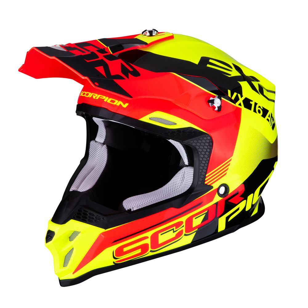 Casco Off Road Scorpion Vx-16 Arhus rosso fluo