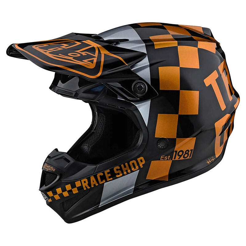 Troy Lee Designs Se4 Polyacrylite Checker Helmet Gold TLD-10904401 Offroad  Helmets | MotoStorm
