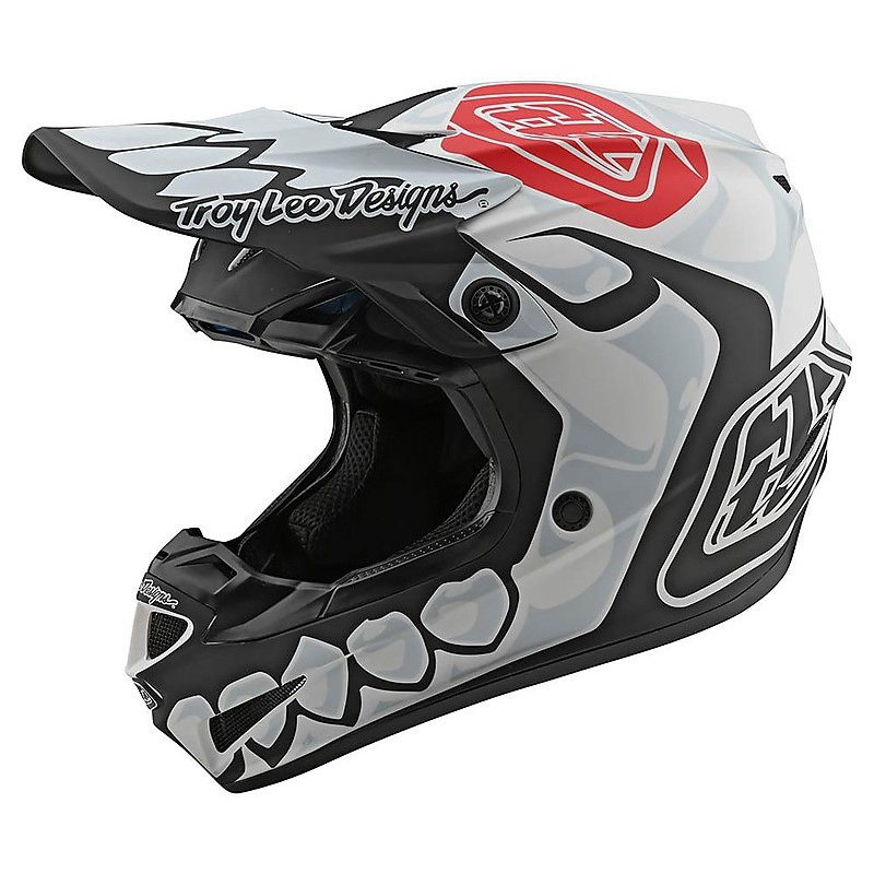 Troy Lee Designs SE4 Polyacrylite Skully bianco