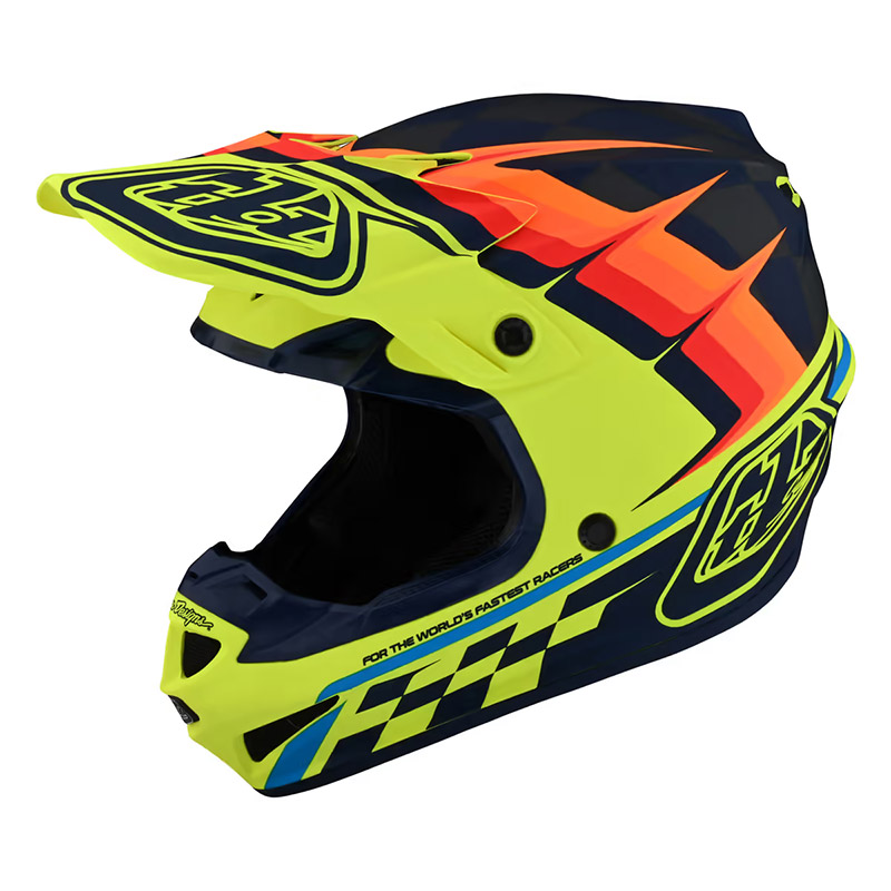 Troy Lee Designs SE4 Polyacrylite Warped Bimbo giallo