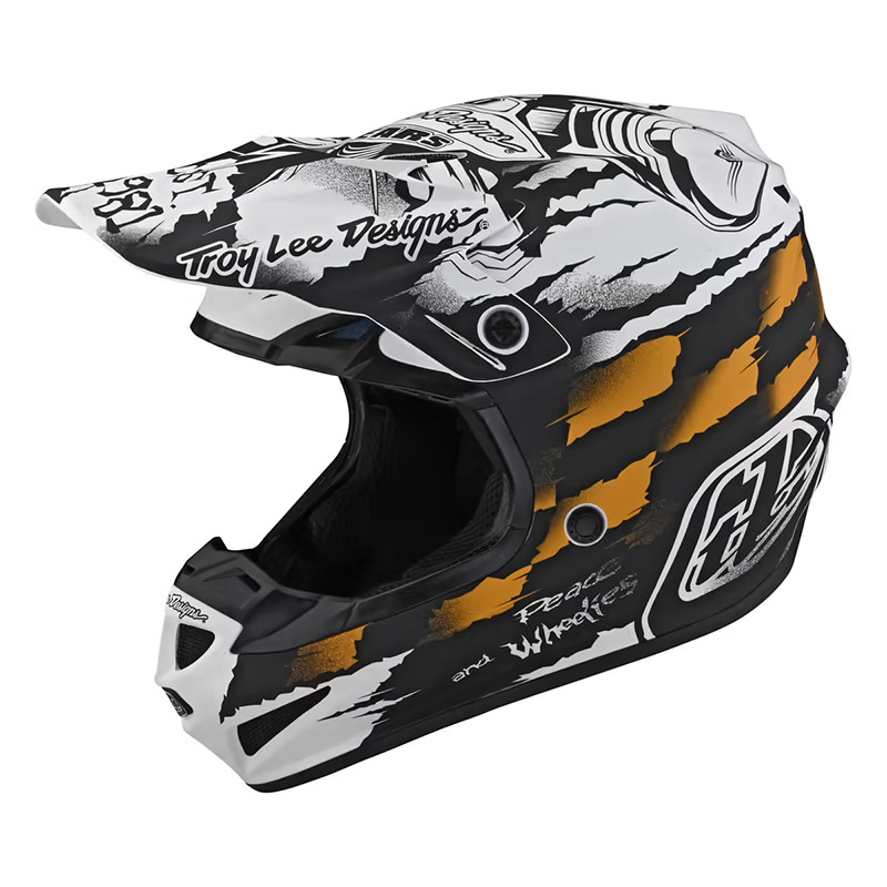 Troy Lee Designs SE4 MIPS POLY BETA Motocross Offroad Helmet White Grey Adults 