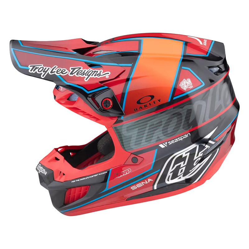 Casco Troy Lee Designs SE5 Carbon Team rosso