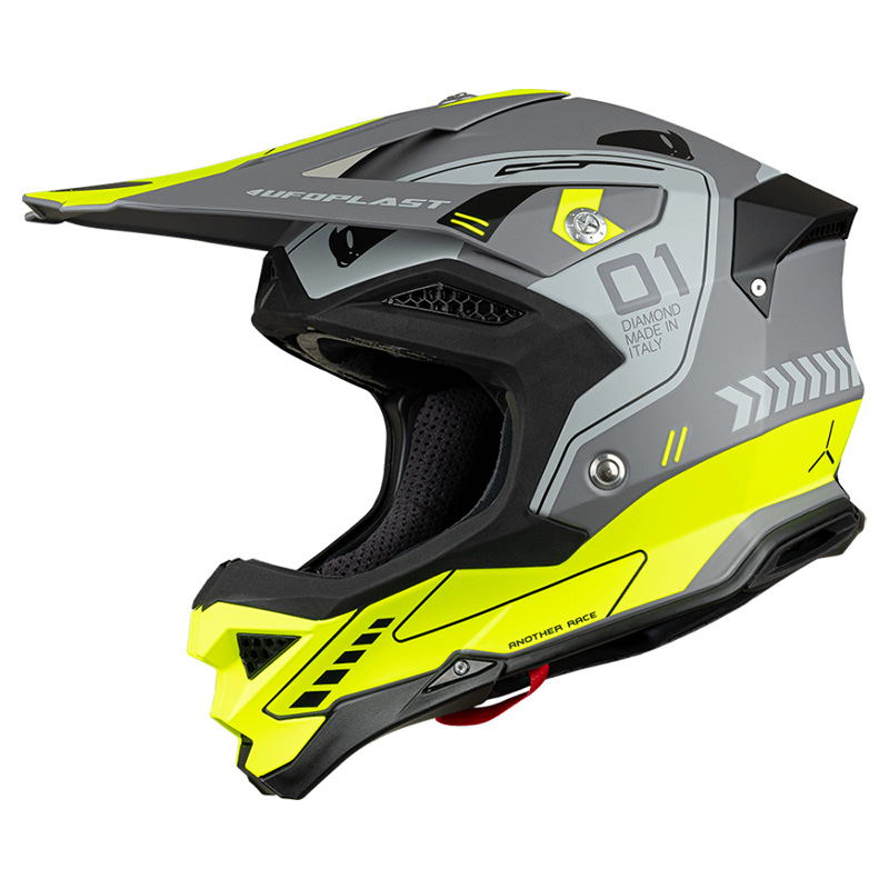 Casco Ufo Diamond grigio giallo fluo