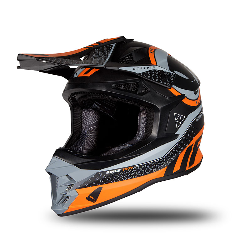 Casco Ufo Intrepid nero arancio opaco