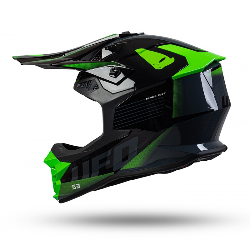 Ufo Intrepid Helmet Black Green HE156 Offroad Helmets | MotoStorm
