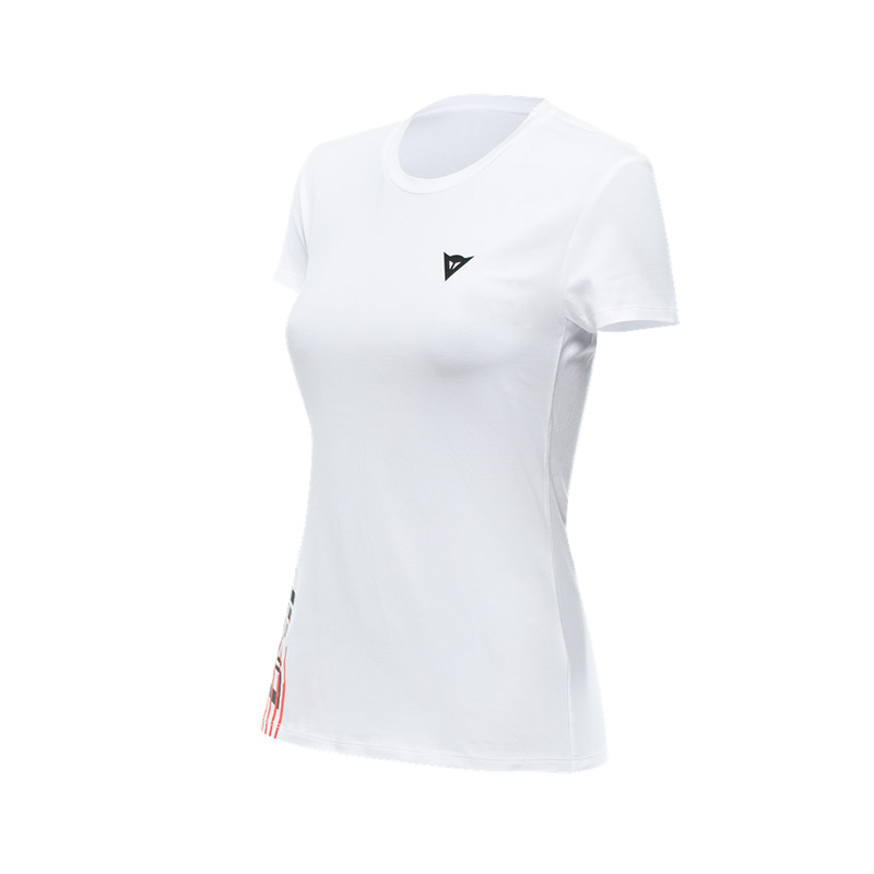 T-Shirt Donna Dainese Logo bianco rosso