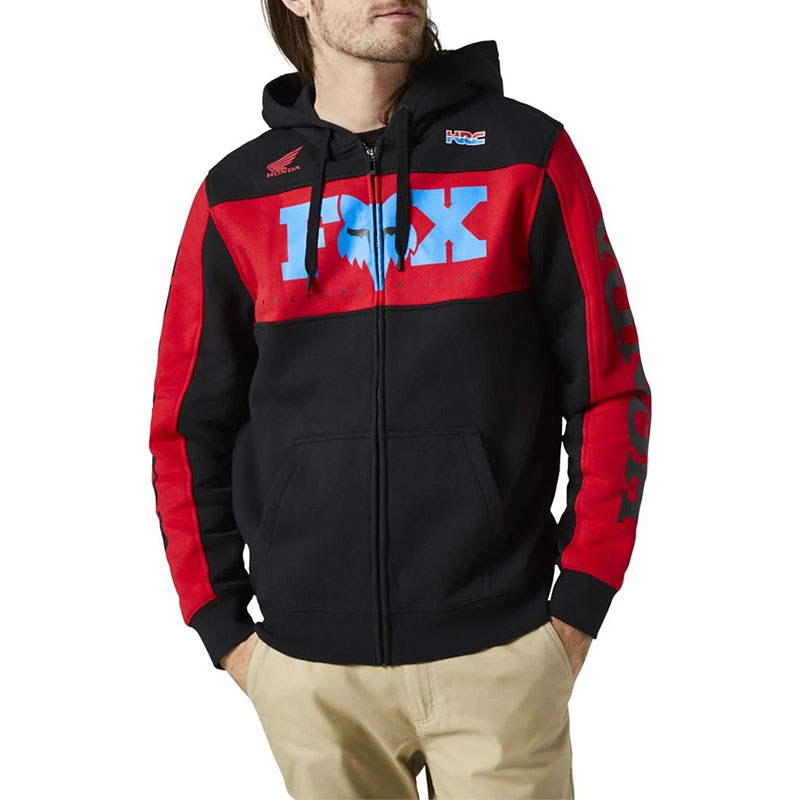 Felpa Fox Honda Zip Fleece nero rosso