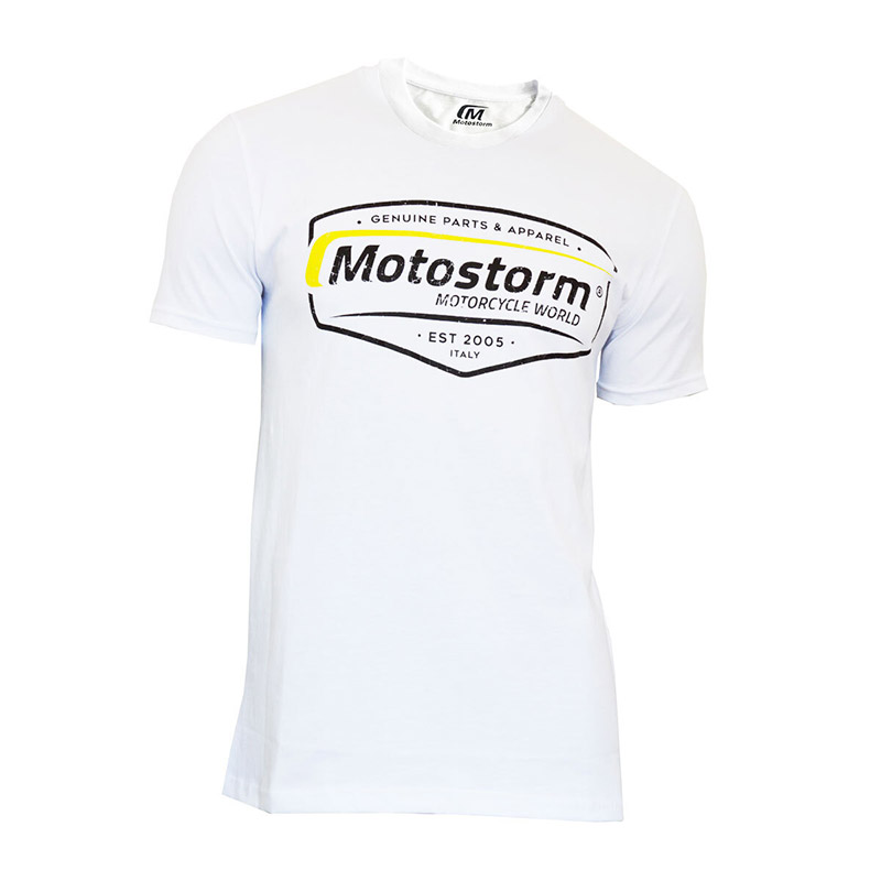 T-Shirt Motostorm vintage logo bianco