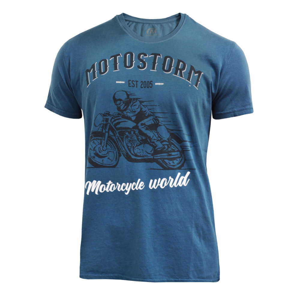 T Shirt Motostorm Vintage Blu