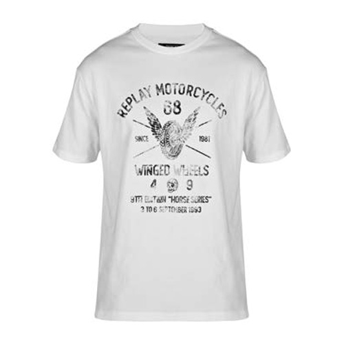 1 Mt302b | White T-shirt Replay MotoStorm MT302B.001 Casual