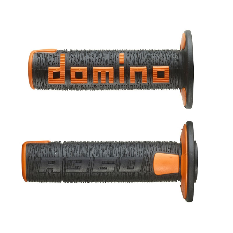 Coppia Manopole Domino A36041C nero arancio